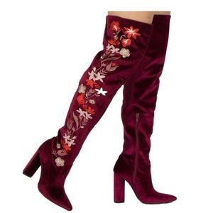 Floral Over The Knee Boots